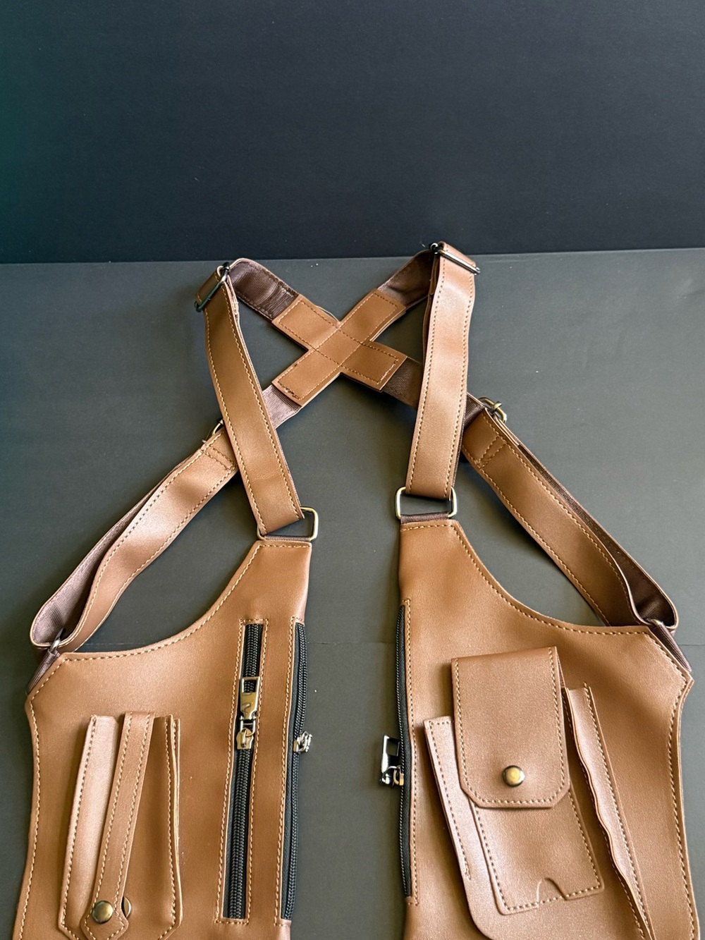 Brown Men's Crossbody Chest Harness Bag - Unbranded